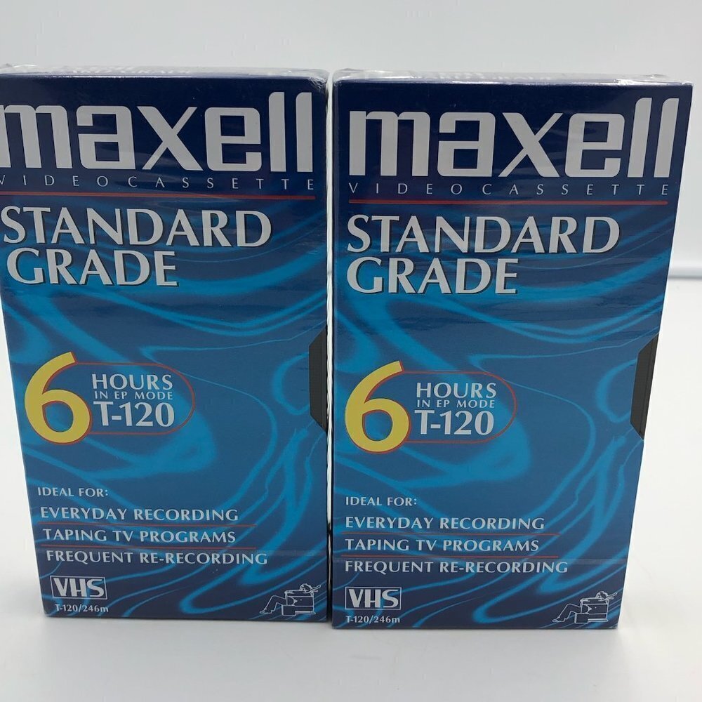 Maxell Blank Video Set of 2 VHS Tapes SEALED